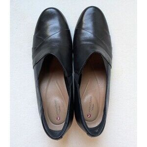 Clarks Unstructured Shoes Women's Size 8M Damson Adele Comfort Heel Leather